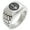 Silver, variant on Stainless Steel Nanbu Samurai Crest Geometric Pattern Step-Down Biker Style Polished Ring