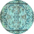 thumbnail image 1 of Ahgly Company Indoor Round Persian Light Blue Traditional Area Rugs, 3' Round, 1 of 4