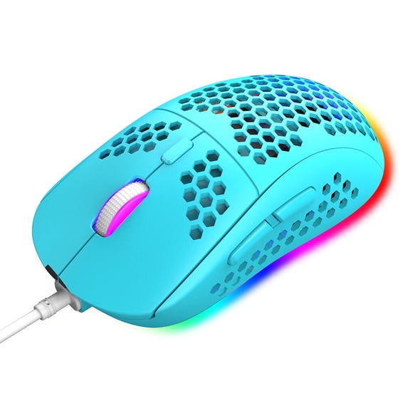 Bearachild Ratón de juego con cable USB, luz RGB, ratón para juegos DPI ajustable Juegos de teclado y mouse para computadora Azul