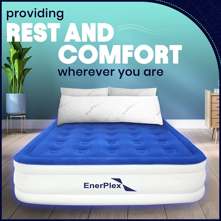 EnerPlex Air Mattress with Built-in Pump - Double Height Inflatable Mattress  for Camping, Home & Portable Travel - Twin, 18 Inch 