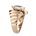 thumbnail image 4 of IP Rose Gold(Ion Plating) Stainless Steel Ring with AAA Grade CZ in Clear for Women Style TK3787 Size 5, 4 of 5