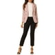 thumbnail image 2 of Chaqueta de mezclilla de manga larga con solapa y botones para mujer INSPIRE CHIC con bolsillos XS Rosa, 2 of 8