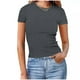 thumbnail image 2 of Eres Más Que una Camisa de Puntuación de Prueba Sexy de Manga Corta Lentejuelas Suelta Camisa de Blusa con Cuello en V, Poliéster, 2 of 6