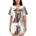 thumbnail image 1 of Fotbe C Conjunto de Pijama Estampado para Mujer, 2 Piezas, Ropa de Dormir con Camiseta de Manga Corta y Shorts Suaves-XX-Large, 1 of 6
