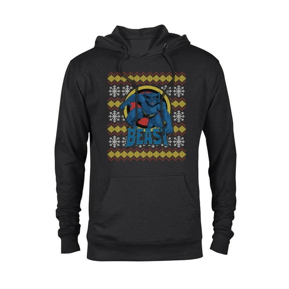Marvel X-Men Beast Holiday Sweater - Pullover Hoodie for Adults - Customized-Black