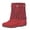 Red, variant on NOKIO Women'S Trendy Suede Ankle Booties Women's Fashion Retro Tassel Slip-On Boots Solid Color Suede Flat Fashion Boots Women'S Casual Chic Ankle Booties Women'S Stylish Ankle Booties
