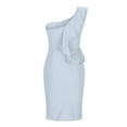 thumbnail image 7 of Women's Formal Dresses One Shoulder Ruffles Bodycon Dress Solid Sexy Elegant Split Cocktail Party Dress for Wedding Guest, 7 of 7