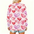 thumbnail image 6 of Dwralegc Valentine Clothes for Women Long Sleeve Tunic Crew Neck Plus Size Top Spring Cute T Shirts Heart Graphic Oversized Blouses Red 2XL, 6 of 7