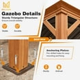thumbnail image 6 of EROMMY 12'x16' Hardtop Gazebo, Wood Looking Patio Gazebo with Aluminum Frame and Single Galvanized Steel Roof, Metal Outdoor Gazebo with Curtains and Nettings for Deck Backyard and Patio, 6 of 7