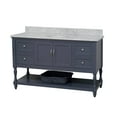 thumbnail image 3 of KBC Beverly 60" Wood Single Bathroom Vanity w/ Carrara Stone in Marine Gray, 3 of 7
