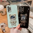 thumbnail image 2 of Funda de silicona con soporte para teléfono móvil Samsung Galaxy, cubierta de silicona con soporte de oso espacial para modelos A12, A22, A32, A42, A52, A72, A52S, A13, A33, A53, A73, A82, 4G y 5G Fivean unisex, 2 of 2