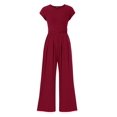 thumbnail image 1 of Mono PRETTYGARDEN de Verano para Mujer en Rojo Vino Acanalado, 1 of 8