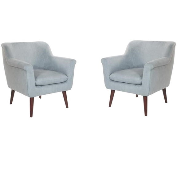 Home Square Accent Chair in Charcoal Gray Fabric (Set of 2)