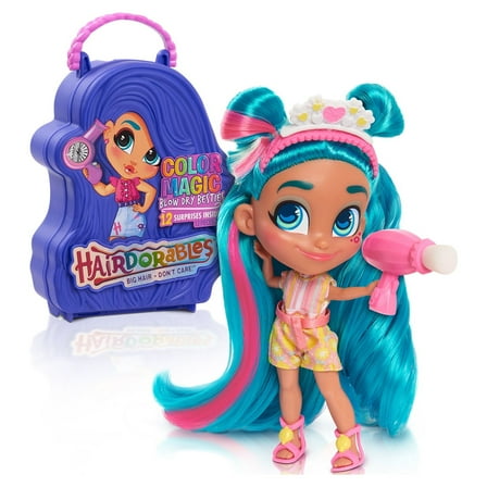 Hairdorables Collectible Doll Color Magic Blow Dry Besties Series 6, styles and case colors may vary, each sold separately,  Kids Toys for Ages 3 Up, Gifts and Presents