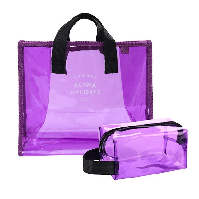 Style 3 Bolso de mano transparente, bolso de hombro de PVC de moda para mujer, bolso de estadio transparente