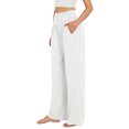 thumbnail image 3 of Coduop Women Casual Palazzo Pants High Waist Wide Leg Lounge Trousers Loose Flowy Beach Yoga Pants, 3 of 7