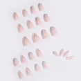 thumbnail image 3 of 24 uñas postizas con punta francesa XCF color blanco con brillo borde plateado cortas con pegamento, 3 of 3