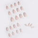 thumbnail image 3 of 24 uñas postizas con punta francesa XCF color blanco con brillo borde plateado cortas con pegamento, 3 of 3