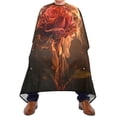 thumbnail image 2 of JSTEL Red Rose Flower Fire Waterproof Barber Cape for Men Women Beard Shaving Bib Apron Professional Hair Cutting Cloth, 65 x 55 inch, 2 of 6