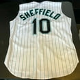 thumbnail image 3 of Gary Sheffield Twice Signed Authentic Florida Marlins Game Model Jersey JSA COA, 3 of 10