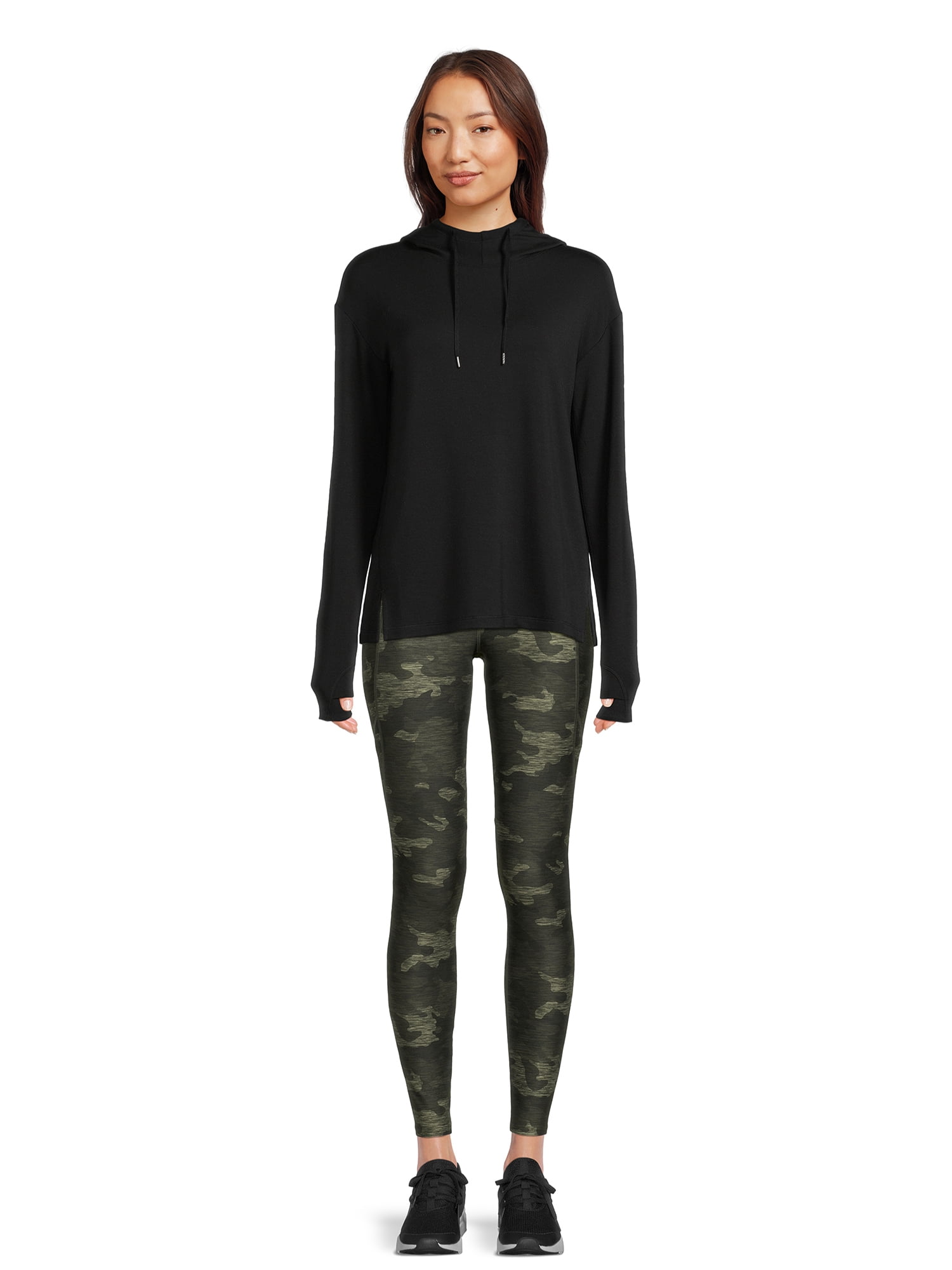 Athletic Works Women's French Terry Mock Neck Hoodie, Sizes XS-XXXL