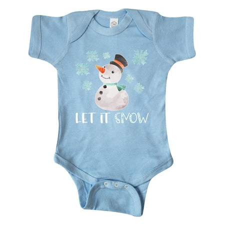

Inktastic Let It Snow Cute Snowman in Hat and Scarf Gift Baby Boy or Baby Girl Bodysuit
