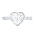 thumbnail image 4 of Rosec Jewels Moissanite Heart Engagement Ring 2 Carat - Solitaire Moissanite Bezel Set Ring for Women (8 mm, D-VS1 Quality), 10K White Gold, US 7.00, 4 of 8