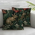 thumbnail image 3 of GOSMITH Throw Pillow Covers Rabbit Vintage Tropical Rainforest Green Leaves Flower Tree Forest Square Pillowcase for Living Room Sofa Office Cafe Couch Decor Pillows Cases White, 3 of 5