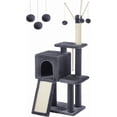 thumbnail image 1 of Árbol de Gato Pequeño, Torre de Interior, Gatitos, Poste para Rascar, Varitas de Pompón Desmontables, Gris, 1 of 6