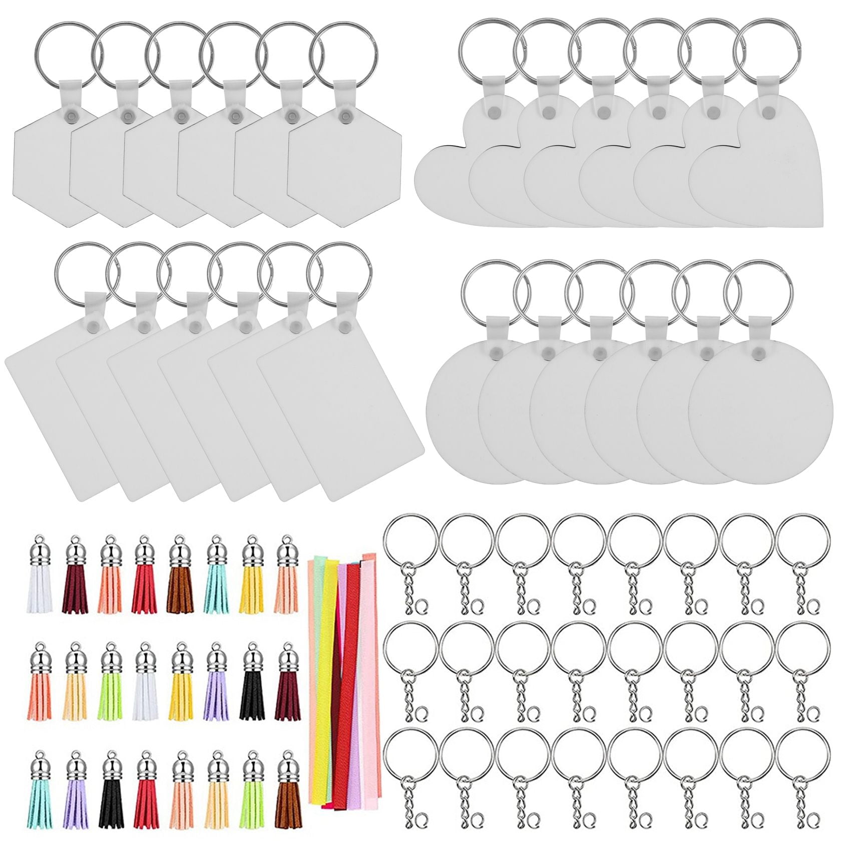 Sublimation Blanks Keychains 4 Style Heat Transfer Keychain MDF Blank