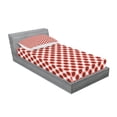 thumbnail image 2 of Ambesonne Floral Fitted Sheet & Pillow Sham Set, Circle and Teardrop Shape, Twin, Coral Dried Rose, 2 of 2