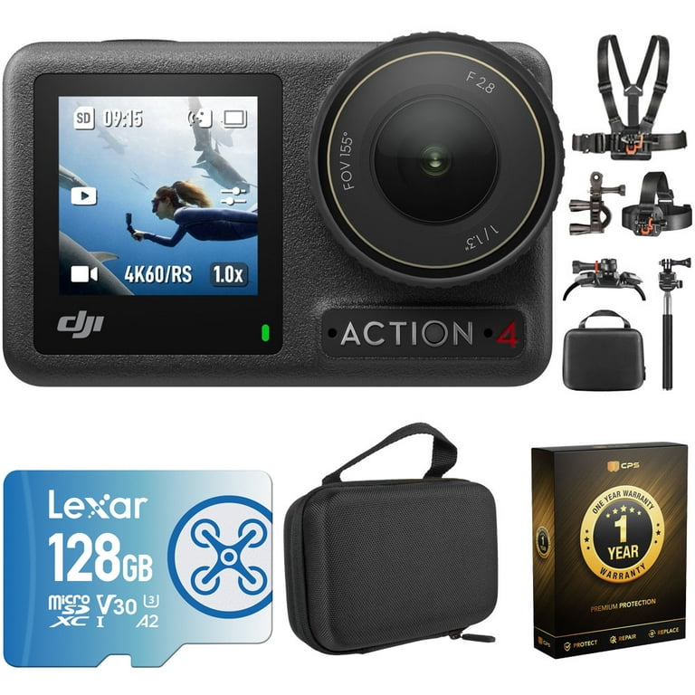 DJI Osmo Action 4 Standard Combo Bundle with 128GB Memory Card