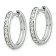 thumbnail image 2 of 14k White Gold Diamond Hinged Hoop Earrings 14k White Gold Earrings, 2 of 2