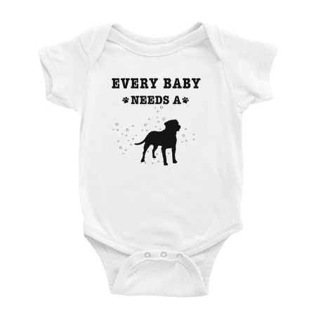 

Every Baby Needs A Rottweiler Dog Cute Baby Bodysuit For Boy Girl 0-3 Months