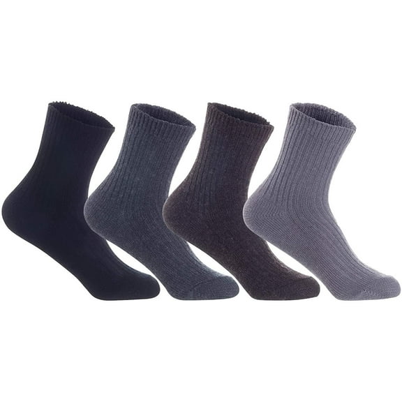 Lian LifeStyle Women's 4 Pairs Perfect Fit Wool Crew Socks for Healthy Feet Wide Range of Colors and Styles LK08 Size Size 6-9 Random