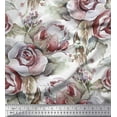 thumbnail image 1 of Soimoi Velvet Fabric Leaves & Rose Flower Decor Fabric Printed Yard 58 Inch Wide, 1 of 3