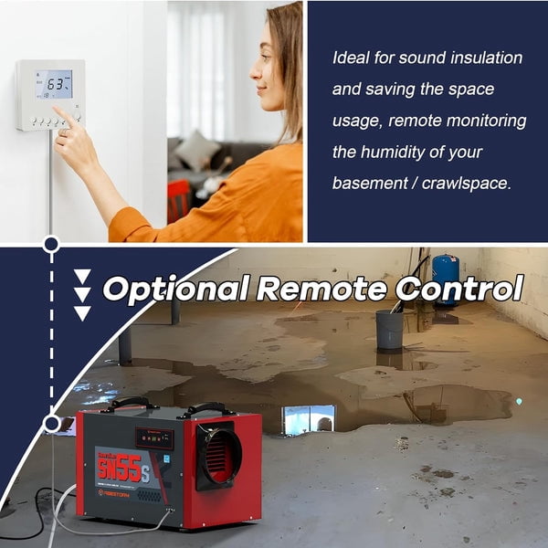 Abestorm 120Pint Crawlspace Dehumidifier Home Commercial Dehumidifiers SN55-Red