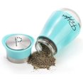 thumbnail image 4 of Tebery Stainless Steel & Glass Blue Salt and Pepper Shakers, 4 Ounces, Refillable, Classic Design, 4 of 7