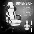 thumbnail image 3 of Gaming Chair,Fabric Computer Chair with Pocket Spring Cushion,400 lb Load Capacity,Ergonomic Office Chair with Footrest,Height Adjustable Video Gamer Chair with Lumbar Support (Black), 3 of 5