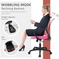 thumbnail image 7 of PayLessHere Ergonomic Office Chair with Lumbar Support, Adjustable Height, Swivel Casters, Pink, 1 Pack, 7 of 7