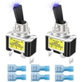 thumbnail image 1 of 2pcs Illuminated Rocker Switch 12V 30A Heavy Duty Racing Car Auto SPST ON/OFF LED Illuminated Rocker Switch 12mm Size, 1 of 5