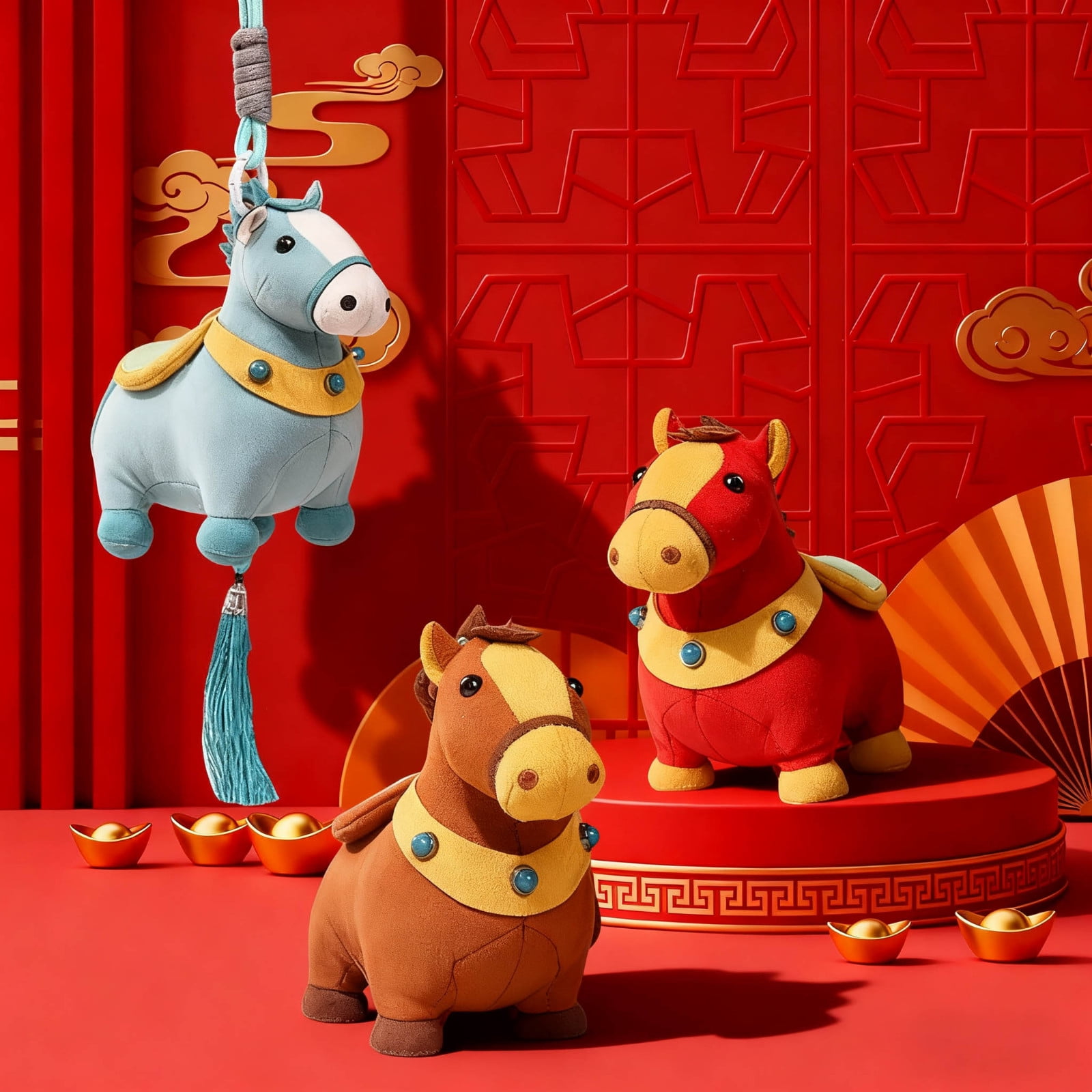 Chanana 2026 Year of The Horse Mascot Figurine, Chinese Zodiac