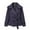 Blue, variant on Women's Solid Color Thick Long Sleeve Fashion Coat Jacket, Belted Short Jacket for Casual and Office Wear with Modern and Comfortable Design,Black M