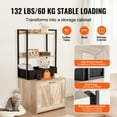 thumbnail image 3 of KFFKFF Litter Box Cabinet, Concealed Cat Toilet with Dual Shelves & Baskets, Wood Pet Bathroom for Indoors, Fits Standard Litter Trays, 23.6"L x 19.7"W x 50"H, Natural Finish, 3 of 9