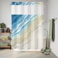 thumbnail image 6 of No Hook Shower Curtain, Blue Beach Coastal Shower Curtains for Bathroom with See Through Top Window, Summer Ocean Nautical Seaside Waterproof & Washable Bath Curtain 60"x72", 6 of 9