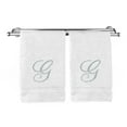 thumbnail image 2 of Monogrammed Washcloth Towel, Personalized Gift, 13x13 Inches - Set of 2 - Silver Script Embroidered Towel - Extra Absorbent 100% Turkish Cotton - Soft Terry Finish - Initial G White, 2 of 3