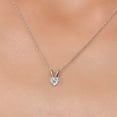 thumbnail image 3 of Gem Stone King 14K White Gold Lab Grown Diamond Pendant Necklace for Women | 0.23 Cttw | Gemstone April Birthstone | Heart Shape 4MM | DEF Color | VVS-VS Clarity | With 18 inch Chain, 3 of 6