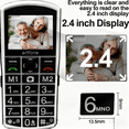 thumbnail image 4 of artfone A400 - 4G LTE Big Button Cell Phone for Seniors, T-Mobile Unlocked Phone, Senior Mobile Phone, Dual SIM, SOS Button, 2MP Camera, Charging Dock, Talk and Text Only, Dumb Phone, 1800mAh, Silver, 4 of 10