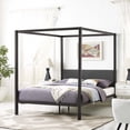 thumbnail image 2 of Modern Contemporary Urban Design Bedroom Queen Size Platform Bed Frame, Metal Steel, Brown, 2 of 5