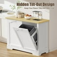 thumbnail image 3 of Flycity 20 Gallons Double Tilt Out Trash Cabinet Wood Kitchen Island Recycling Cabinet Trash Can Holder， Laundry Cabinet Tilt Out Laundry Hamper for Bathroom Kitchen Bedroom Living Room, White, 3 of 8